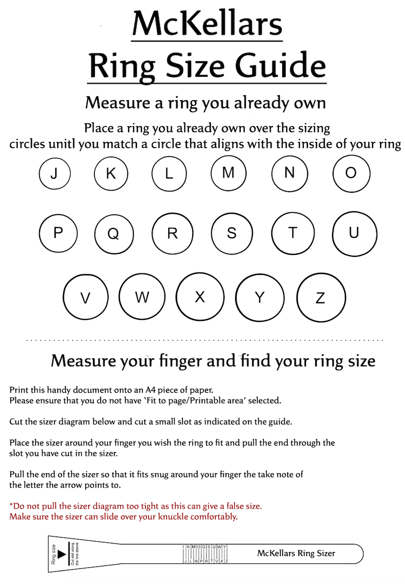Print ring sizing chart goldshell x6